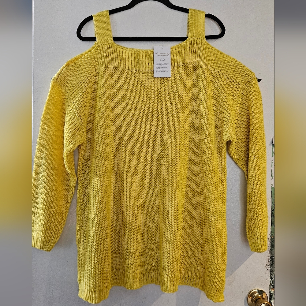Soft Surroundings Off-the-Shoulder Yellow Sweater
